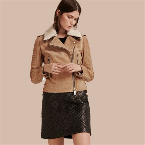 bikerjacke aus veloursleder schwarz burberry|Burberry her fragrance.